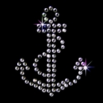 Strass Bügelmotiv "Anker"