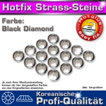 ShineStone 2cut Hotfix Strass-Steine SS16 Grau (Black Diamond) - Profi-Qualität