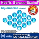 ShineStone 2cut Hotfix Strass-Steine SS16 Dunkles Aquamarineblau (Capri Blue) - Profi-Qualität
