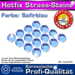 ShineStone 2cut Hotfix Strass-Steine SS10 Safirblau (Sapphire) - Profi-Qualität
