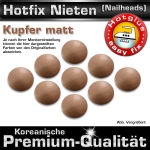 ShineStone Metall-Nieten Hotfix (Nailhead), 2 mm Kupfer matt, in Premium-Qualität zum Aufbügeln