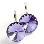 Ohrhänger gefertigt mit SWAROVSKI Rivoli Kristallen 14mm Tanzanite
