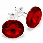 Sterling Silber Ohrstecker gefertigt mit Swarovski® Rivoli Kristallen Siam