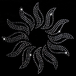 Strass Bügelmotiv "Sonne SS10" aus ShineStone® DeLuxe DMC Hotfix Strasssteinen