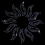 Strass Bügelmotiv "Sonne SS8" aus ShineStone® DeLuxe DMC Hotfix Strasssteinen