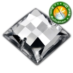 Acryl Strass-Steine zum Aufnähen, 14 mm, Crystal, quadratisch
