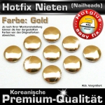 ShineStone Metall-Nieten Hotfix (Nailhead), 7 mm Gold glänzend, in Premium-Qualität zum Aufbügeln
