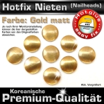 ShineStone Metall-Nieten Hotfix (Nailhead), 2 mm Gold matt, in Premium-Qualität zum Aufbügeln
