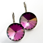 Ohrhänger gefertigt mit SWAROVSKI Rivoli Kristallen 14mm Crystal Lilac Shadow