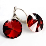Ohrhänger gefertigt mit SWAROVSKI Rivoli Kristallen 14mm Crystal Red Magma