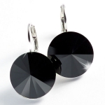Ohrhänger gefertigt mit SWAROVSKI Rivoli Kristallen 14mm Jet