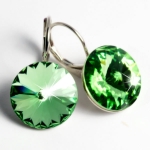 Ohrhänger gefertigt mit SWAROVSKI Rivoli Kristallen 14mm Peridot