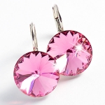 Ohrhänger gefertigt mit SWAROVSKI Rivoli Kristallen 14mm Rose
