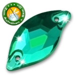 ShineStone DeLuxe - 20mm Blatt geschwungen Emerald Strasssteine zum Aufnähen