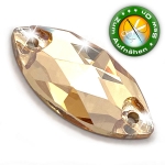 ShineStone DeLuxe - 12mm Navette Golden Shadow Strasssteine zum Aufnähen