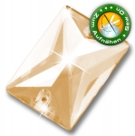 ShineStone DeLuxe - 25mm Rechteck - breit Golden Shadow Strasssteine zum Aufnähen