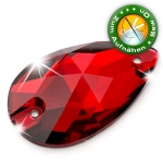 ShineStone DeLuxe - 28mm Tropfen Rot Strasssteine zum Aufnähen