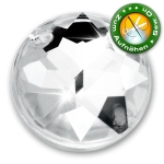 Acryl Strass-Steine zum Aufnähen mit Sternfacetten, 10 mm, Crystal