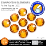 Swarovski 2058 XILION SS10 Topaz Strasssteine zum Aufkleben